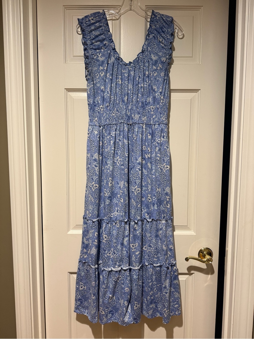 Lucky Brand Ruffle sleeved tiered maxi dress